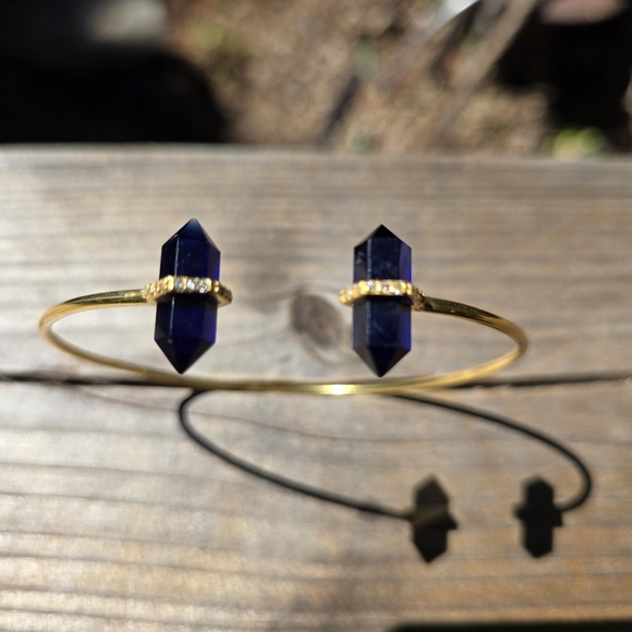 Sapphire points & Topaz sterling & gold bracelet NEW - Picture 5 of 10